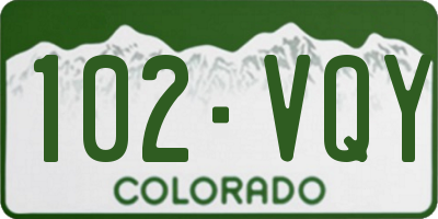 CO license plate 102VQY