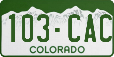 CO license plate 103CAC