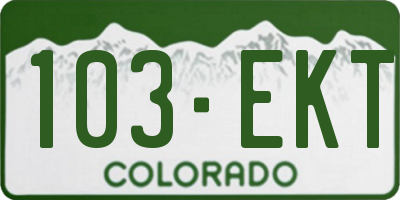 CO license plate 103EKT