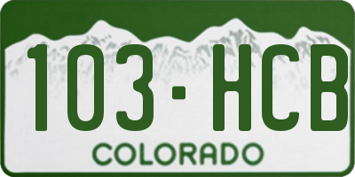 CO license plate 103HCB
