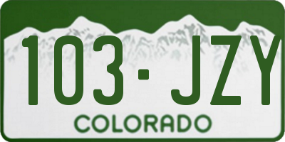 CO license plate 103JZY