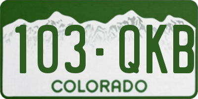 CO license plate 103QKB