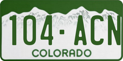 CO license plate 104ACN