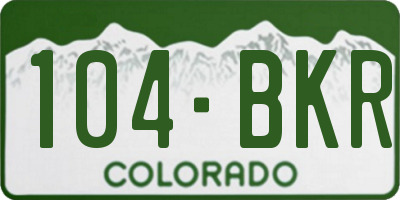 CO license plate 104BKR