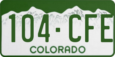 CO license plate 104CFE