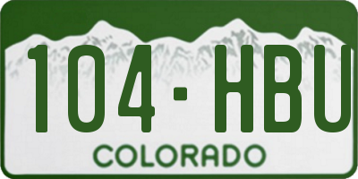 CO license plate 104HBU