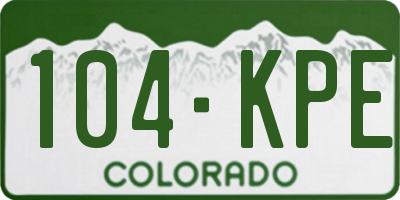 CO license plate 104KPE