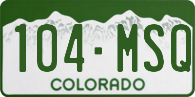 CO license plate 104MSQ
