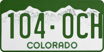 CO license plate 104OCH