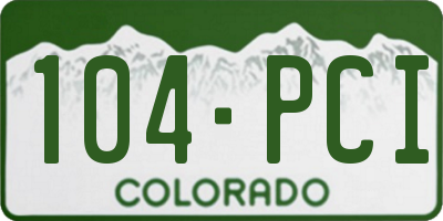 CO license plate 104PCI