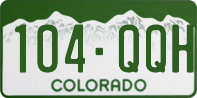CO license plate 104QQH