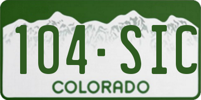 CO license plate 104SIC