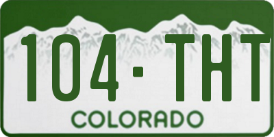 CO license plate 104THT