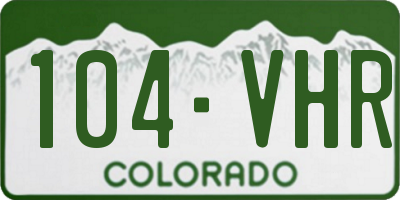 CO license plate 104VHR