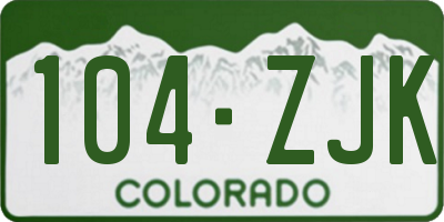 CO license plate 104ZJK