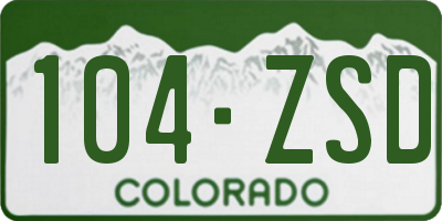 CO license plate 104ZSD