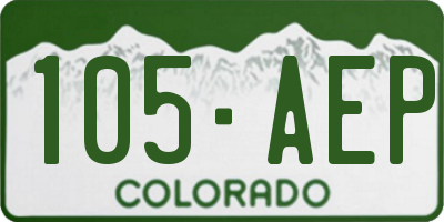 CO license plate 105AEP