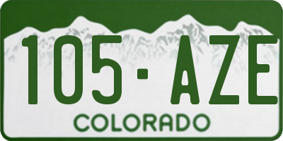 CO license plate 105AZE