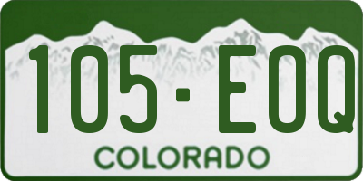 CO license plate 105EOQ