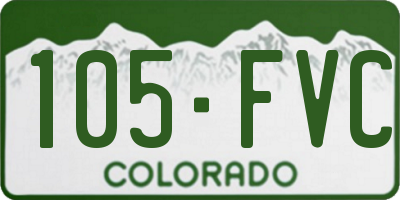 CO license plate 105FVC