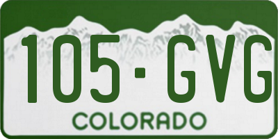 CO license plate 105GVG