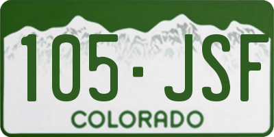 CO license plate 105JSF