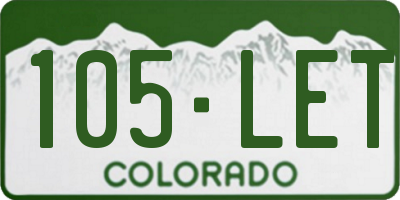CO license plate 105LET