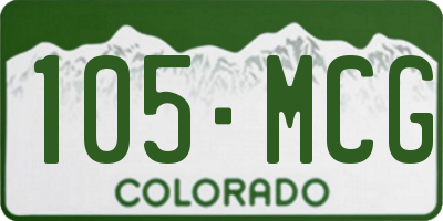 CO license plate 105MCG