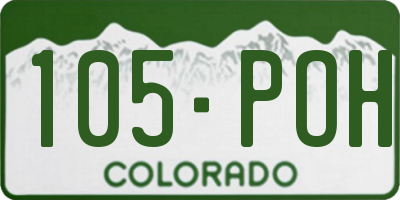CO license plate 105POH