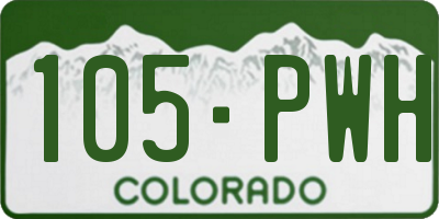 CO license plate 105PWH