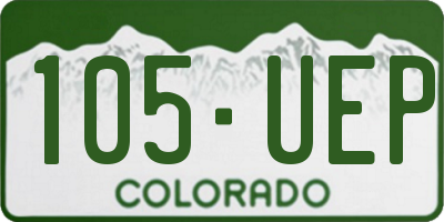 CO license plate 105UEP