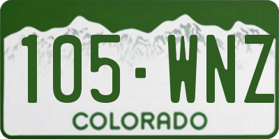 CO license plate 105WNZ