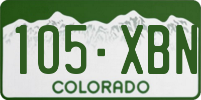 CO license plate 105XBN