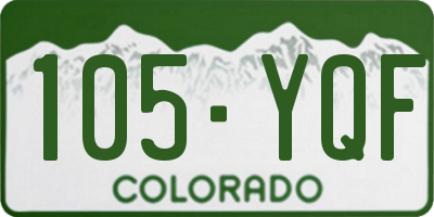 CO license plate 105YQF