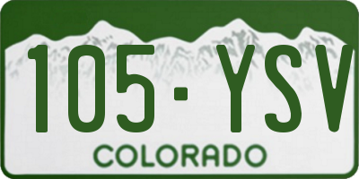CO license plate 105YSV