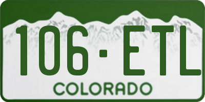 CO license plate 106ETL