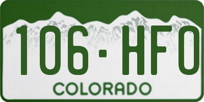 CO license plate 106HFO