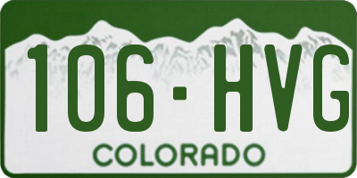 CO license plate 106HVG