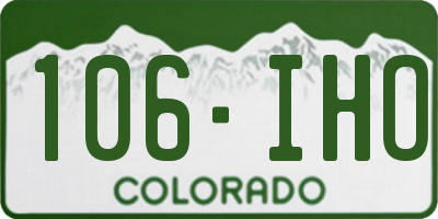CO license plate 106IHO