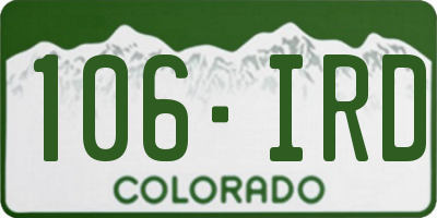 CO license plate 106IRD