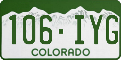 CO license plate 106IYG