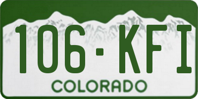 CO license plate 106KFI