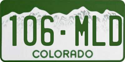 CO license plate 106MLD