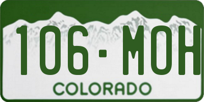 CO license plate 106MOH