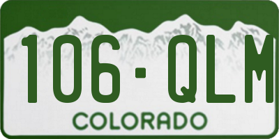 CO license plate 106QLM