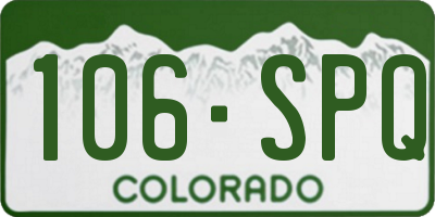 CO license plate 106SPQ