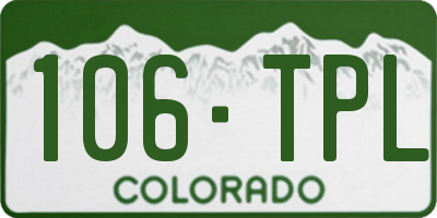 CO license plate 106TPL