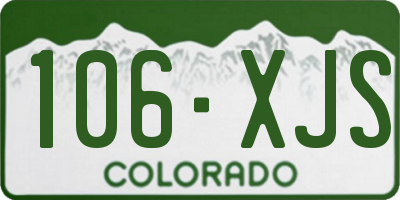 CO license plate 106XJS