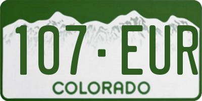 CO license plate 107EUR
