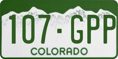 CO license plate 107GPP